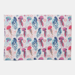 Colourful Jelly fishes Kitchen Towel
