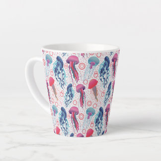 Colourful Jelly fishes Latte Mug