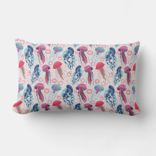 Colourful Jelly fishes Lumbar Pillow
