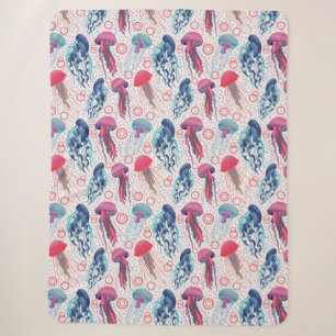 Colourful Jelly fishes Sherpa Blanket