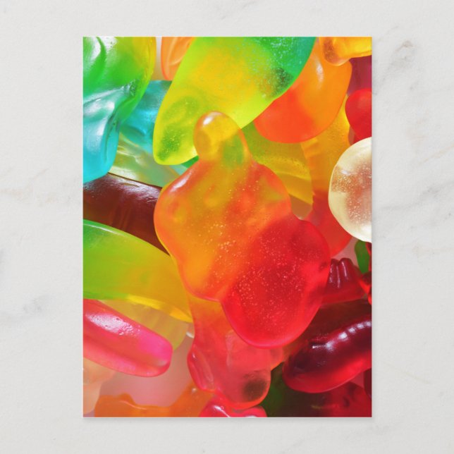 colourful jelly gum texture postcard (Front)