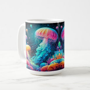 Colourful Jellyfish and Coral Reefs Coffee Mug