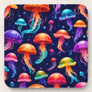 Colourful Jellyfish Coaster