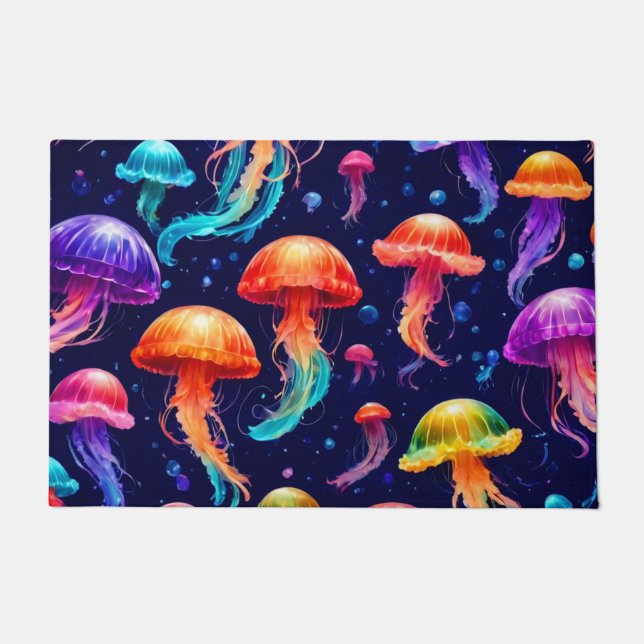 Colourful Jellyfish  Doormat (Front)