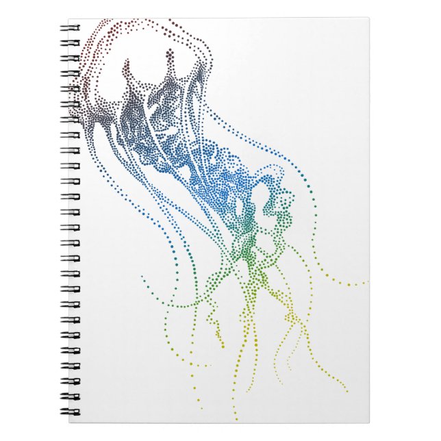 colourful jellyfish drawing notebook (Front)