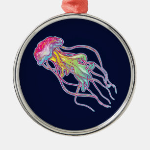 Colourful Jellyfish Metal Ornament