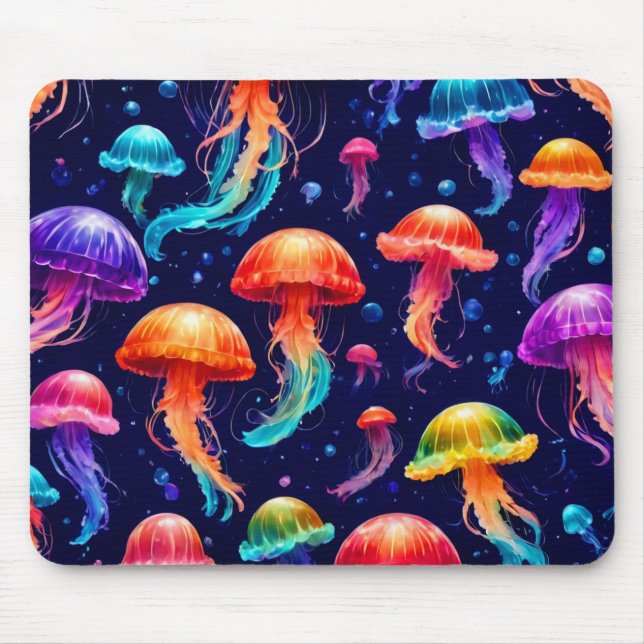 Colourful Jellyfish  Mouse Pad (Front)