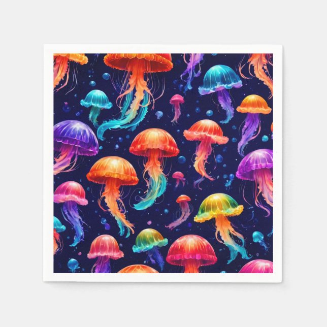 Colourful Jellyfish  Napkin (Front)
