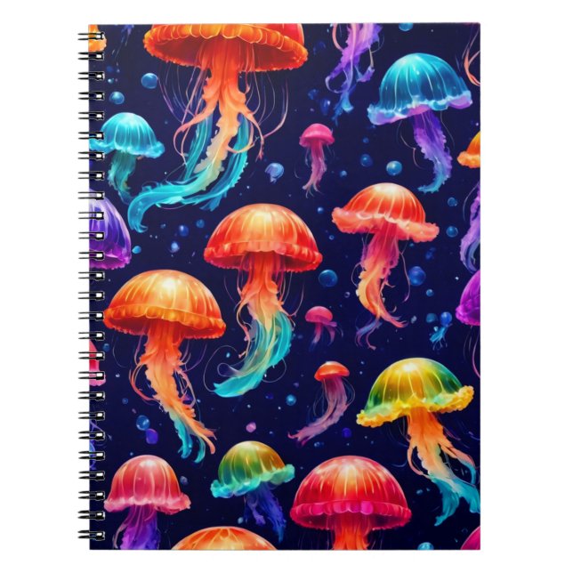 Colourful Jellyfish  Notebook (Front)