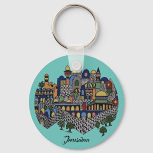 Colourful Jerusalem Keychain