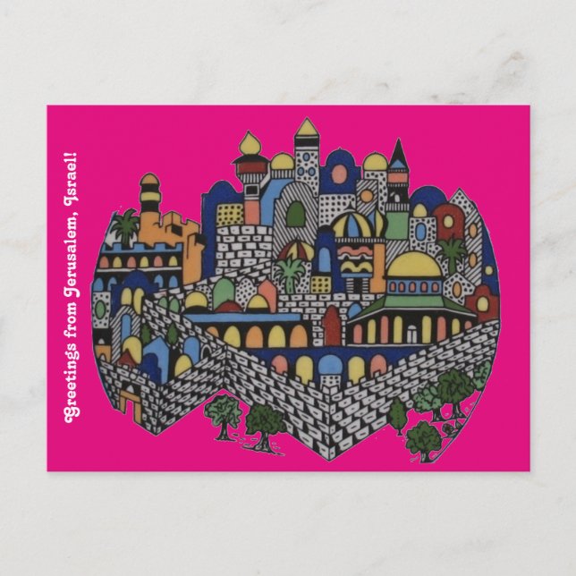 Colourful Jerusalem Postcard (Front)