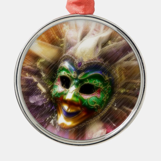 Colourful Jester Metal Ornament (Front)