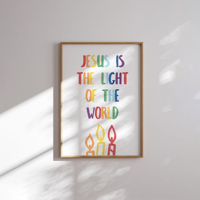 Colourful Jesus is the light of the world poster (Creator Uploaded)