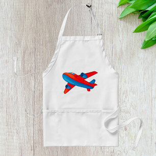 Colourful Jet Airplane Red and Blue Plane Standard Apron