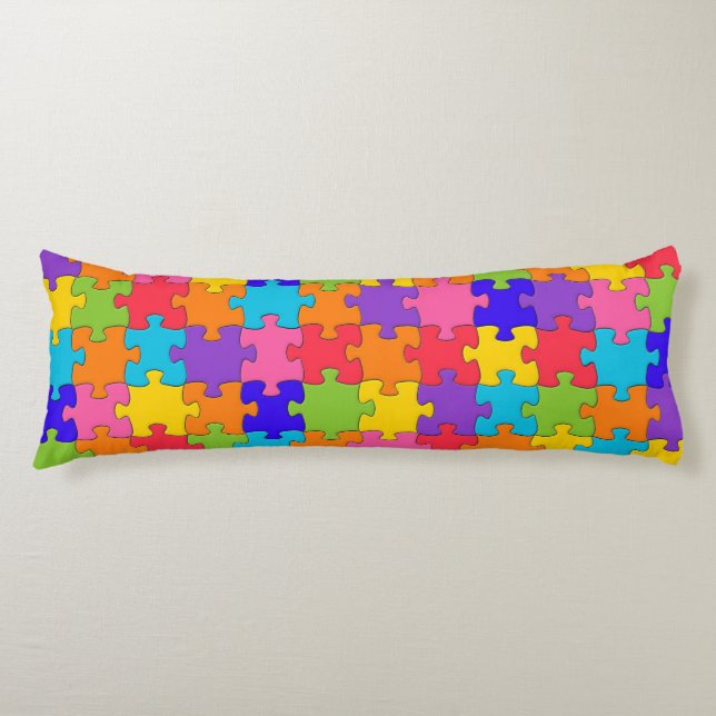 Colourful Jigsaw Puzzle Body Pillow (Front)