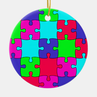 Colourful Jigsaw Puzzle Ceramic Ornament