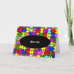 Colourful jigsaw puzzle greeting card