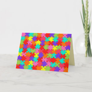 Colourful Jigsaw Puzzle Pattern Card