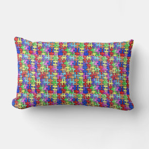 Colourful Jigsaw Puzzle Pattern Lumbar Pillow