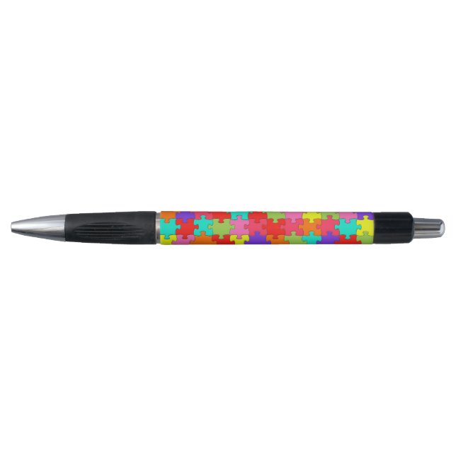 Colourful Jigsaw Puzzle Pattern Pen (Front)