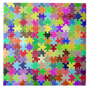 Colourful Jigsaw Puzzle Pattern Tile