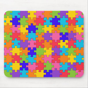 Colourful Jigsaw Puzzle Pieces Happy Puzzler Mouse Pad