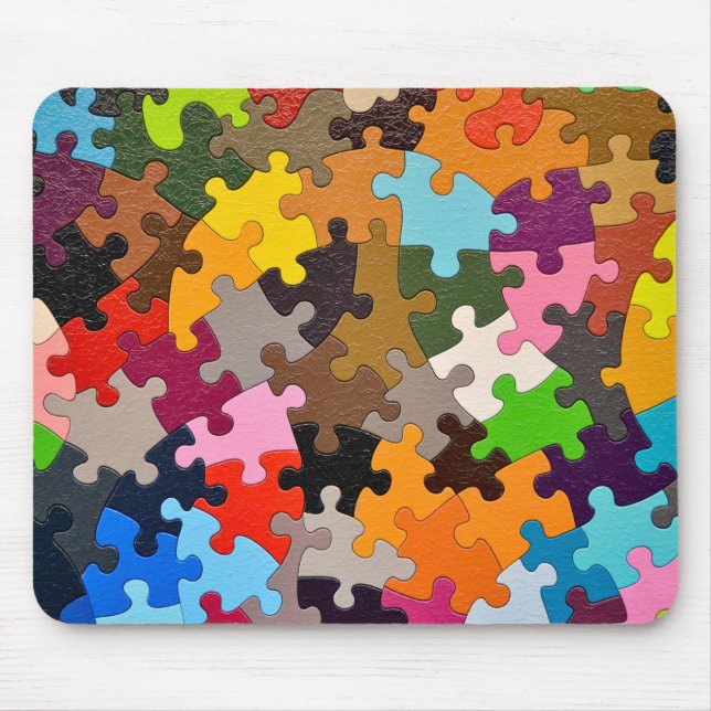 colourful jigsaw puzzle pieces mouse pad (Front)