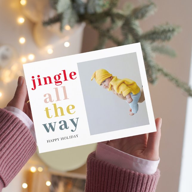Colourful Jingle All The Way With Photo Postcard (Creator Uploaded)