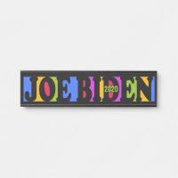 Colourful JOE BIDEN 2020 name plates