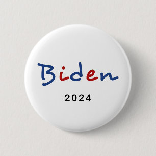 Colourful Joe Biden 2024 Script Text 2 Inch Round Button