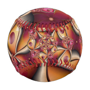 Colourful Joy Abstract Red Orange Fantasy Fractal Baseball