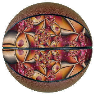 Colourful Joy Abstract Red Orange Fantasy Fractal Basketball