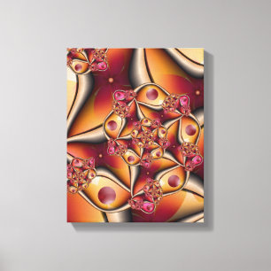 Colourful Joy Abstract Red Orange Fantasy Fractal Canvas Print