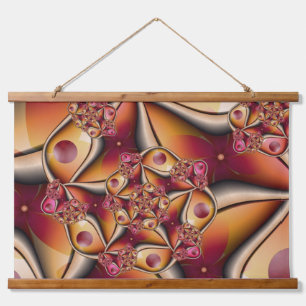 Colourful Joy Abstract Red Orange Fantasy Fractal Hanging Tapestry