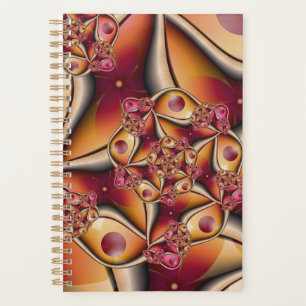 Colourful Joy Abstract Red Orange Fantasy Fractal Planner