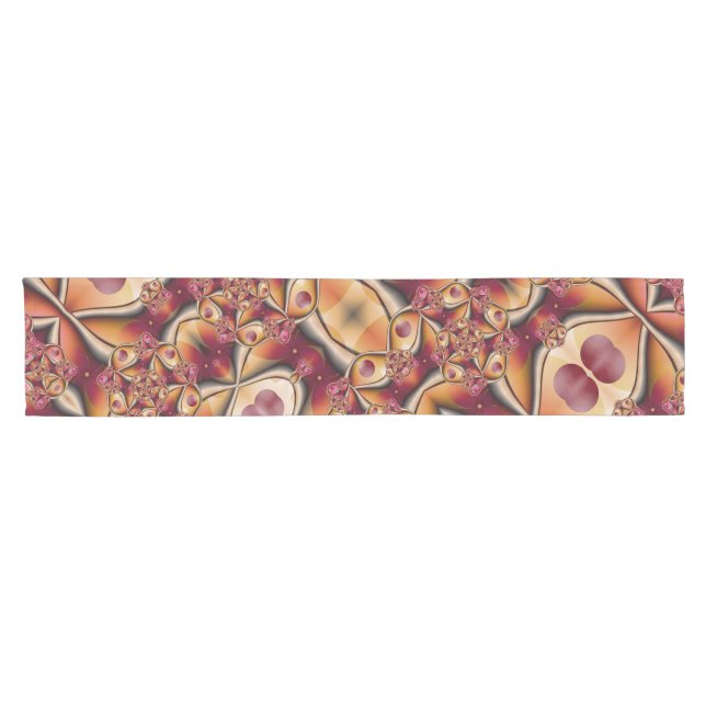 Colourful Joy Abstract Red Orange Fantasy Fractal Short Table Runner (Horizontal)