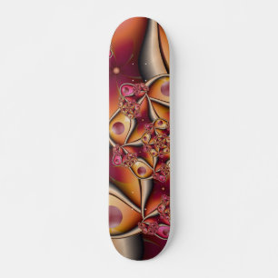 Colourful Joy Abstract Red Orange Fantasy Fractal Skateboard