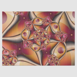 Colourful Joy Abstract Red Orange Fantasy Fractal Tissue Paper
