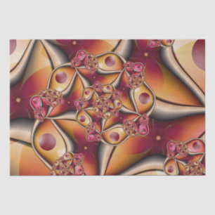 Colourful Joy Abstract Red Orange Fantasy Fractal Tissue Paper