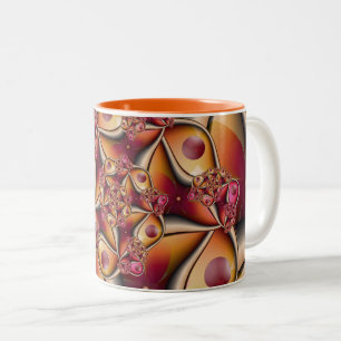 Colourful Joy Abstract Red Orange Fantasy Fractal Two-Tone Coffee Mug