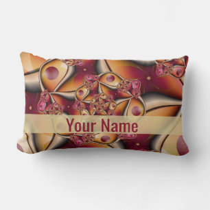 Colourful Joy Abstract Red Orange Fantasy Name Lumbar Pillow