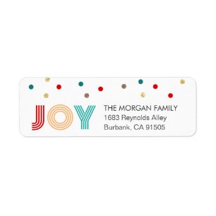 Colourful JOY Modern Confetti Dots Holiday