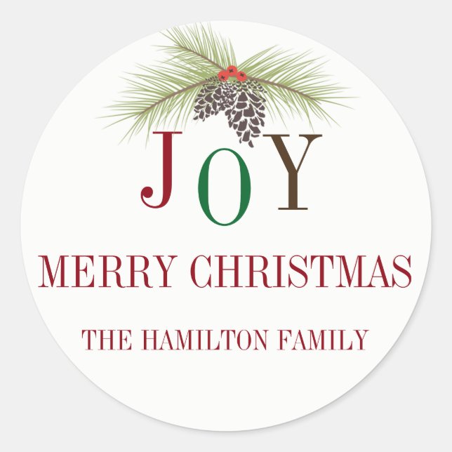 Colourful JOY Personalized Sticker (Front)