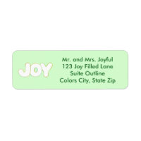 Colourful Joy Word Outline Address Labels