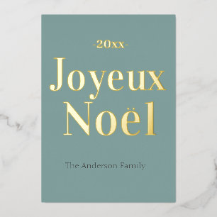 Colourful Joyeux Noel French Christmas Foil Holiday Card