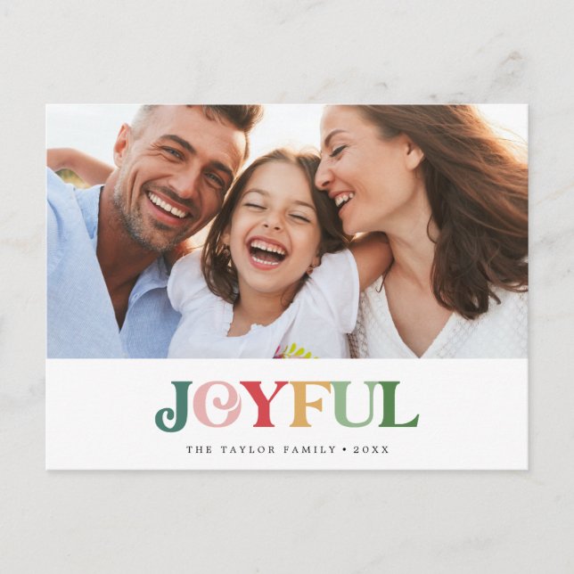 Colourful Joyful Christmas Landscape Photo Holiday Postcard (Front)