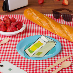 Colourful Juice Carton Modern Minimal  Paper Plate