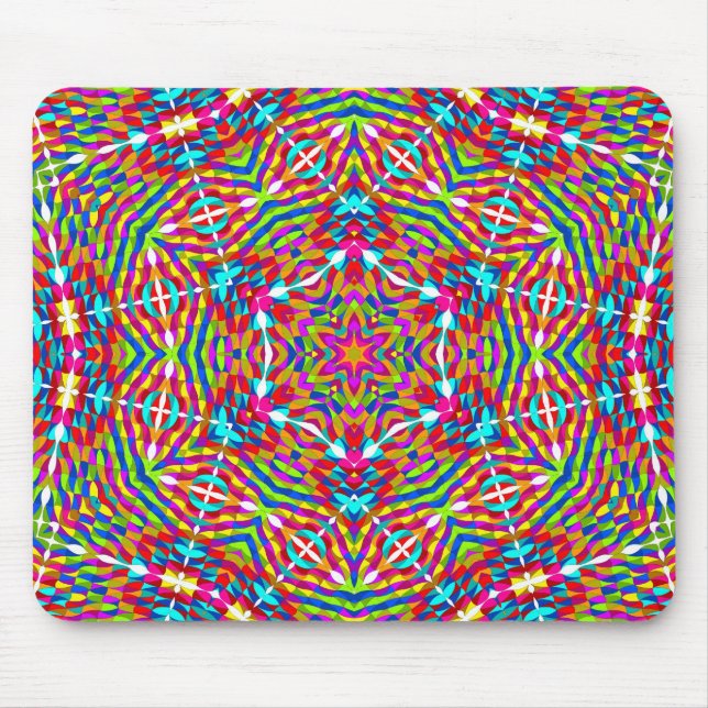 Colourful jumble Mandala Mouse Pad (Front)