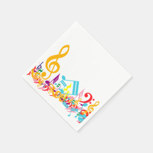 Colourful Jumbled Musical Notes Napkin