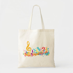 Colourful Jumbled Musical Notes Tote Bag